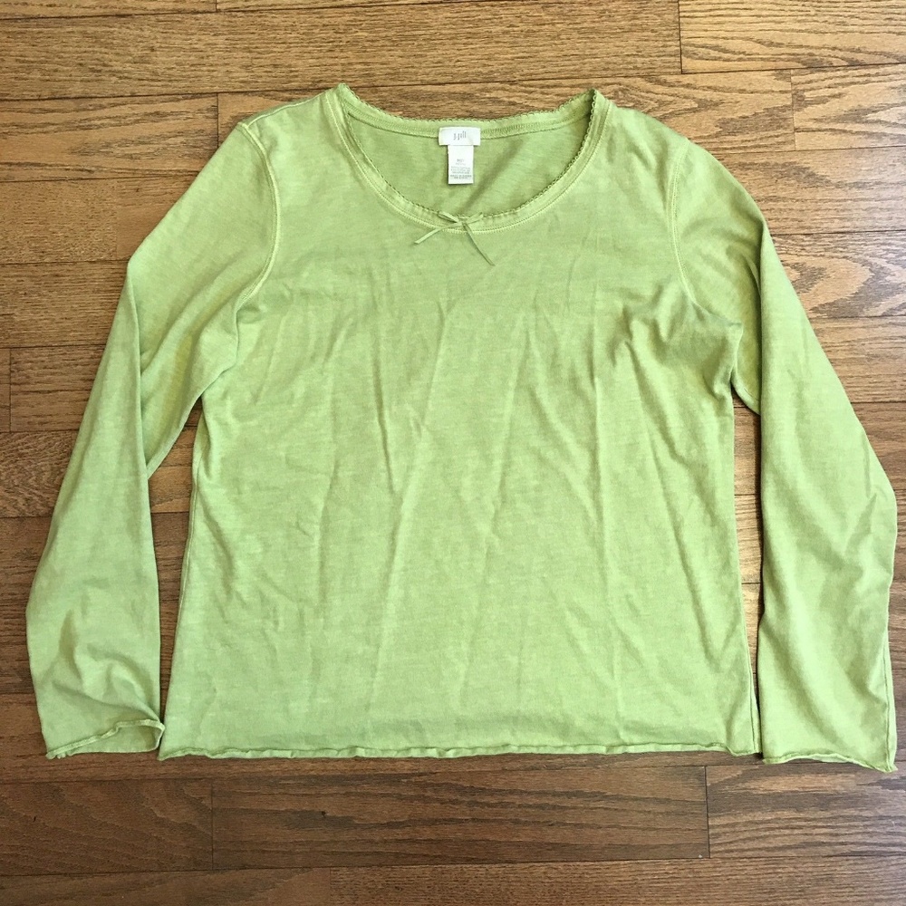 J. Jill Petites MP Light Green Long Sleeve Top